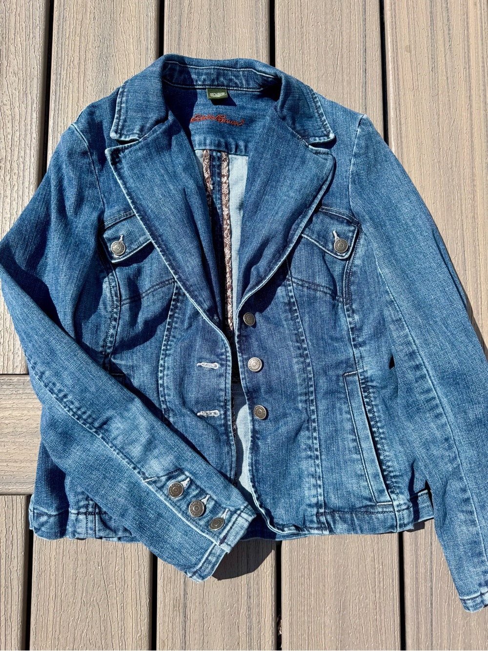 Eddie Bauer Women's Blue Denim Blazer Jacket